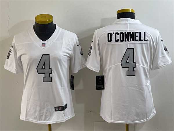Youth Las Vegas Raiders #4 Aidan OConnell White Color Rush Limited Football Stitched Jersey->->Youth Jersey